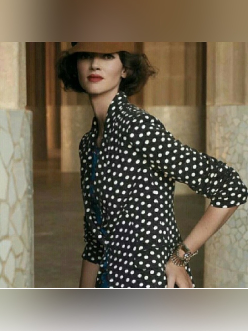 Anthropologie Cartonnier Black & Cream Polka Dot Blazer size M